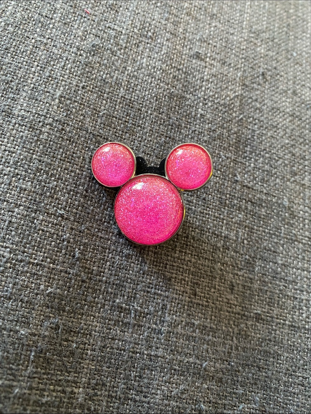 Disney Pink Glitter Mickey Ear Trading Pin